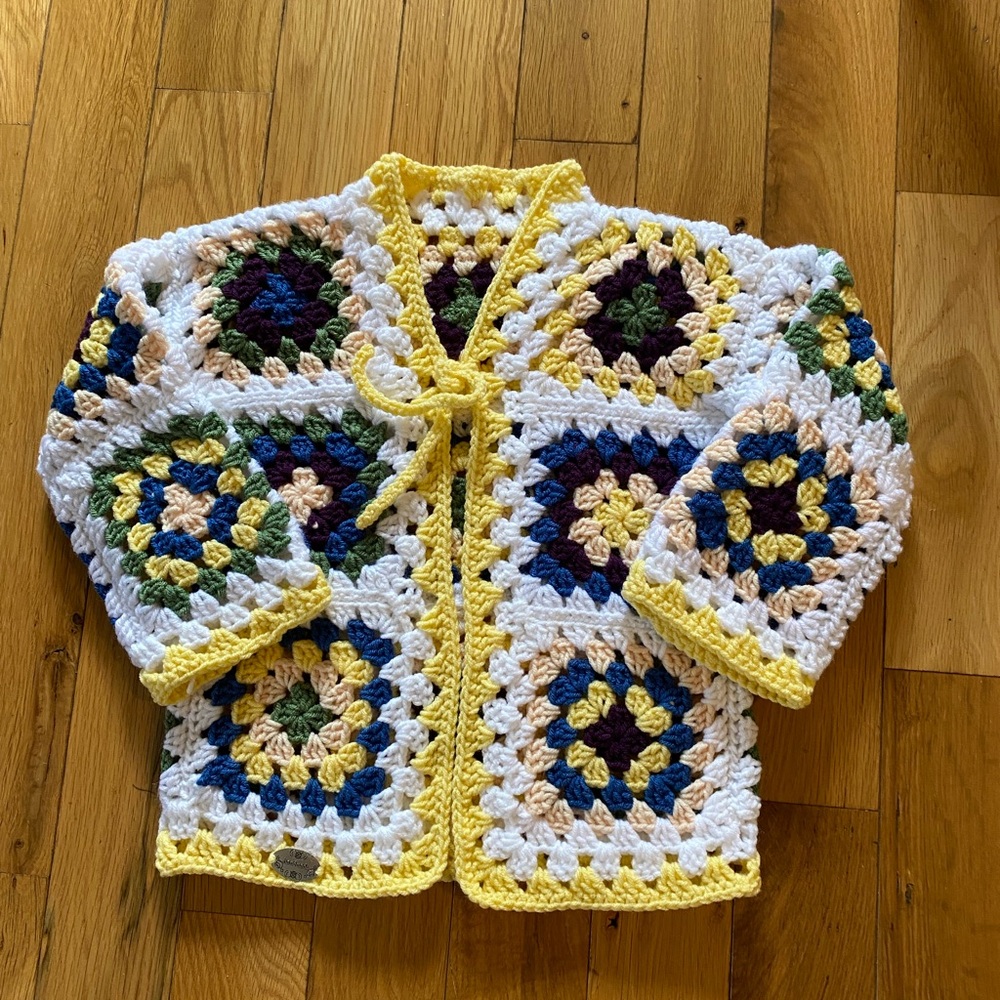 SALE !Hand Crafted Multicolor Crochet Kids Jacket
